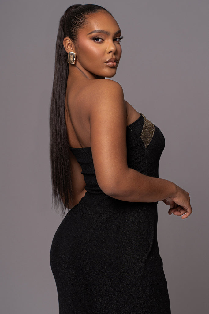 Black Johan One Shoulder Maxi Dress