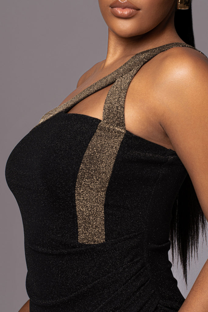Black Johan One Shoulder Maxi Dress