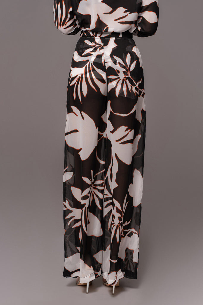 Ivory Floral Stay For A While Printed Trousers