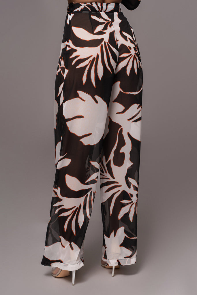 Ivory Floral Stay For A While Printed Trousers