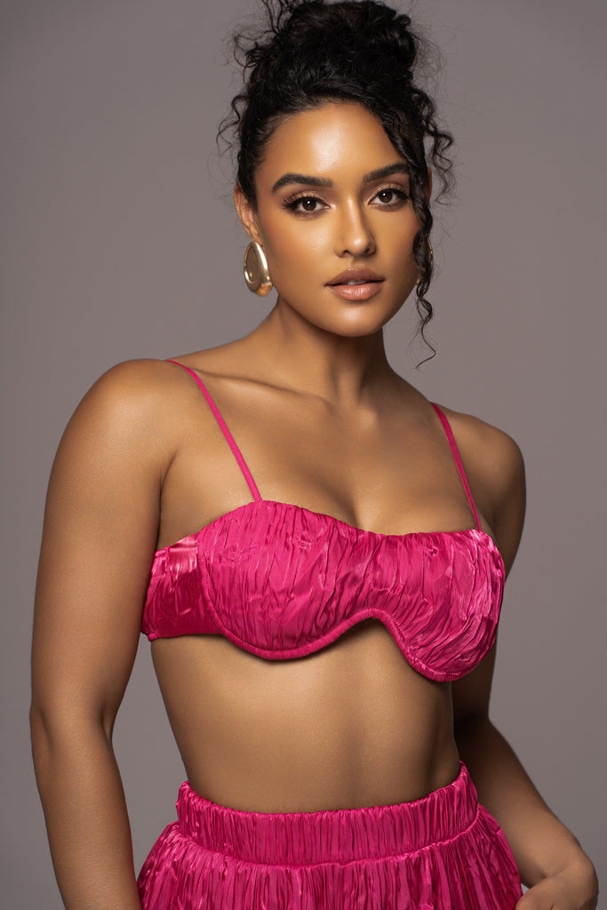Pink Let's Get Away Satin Pant Set