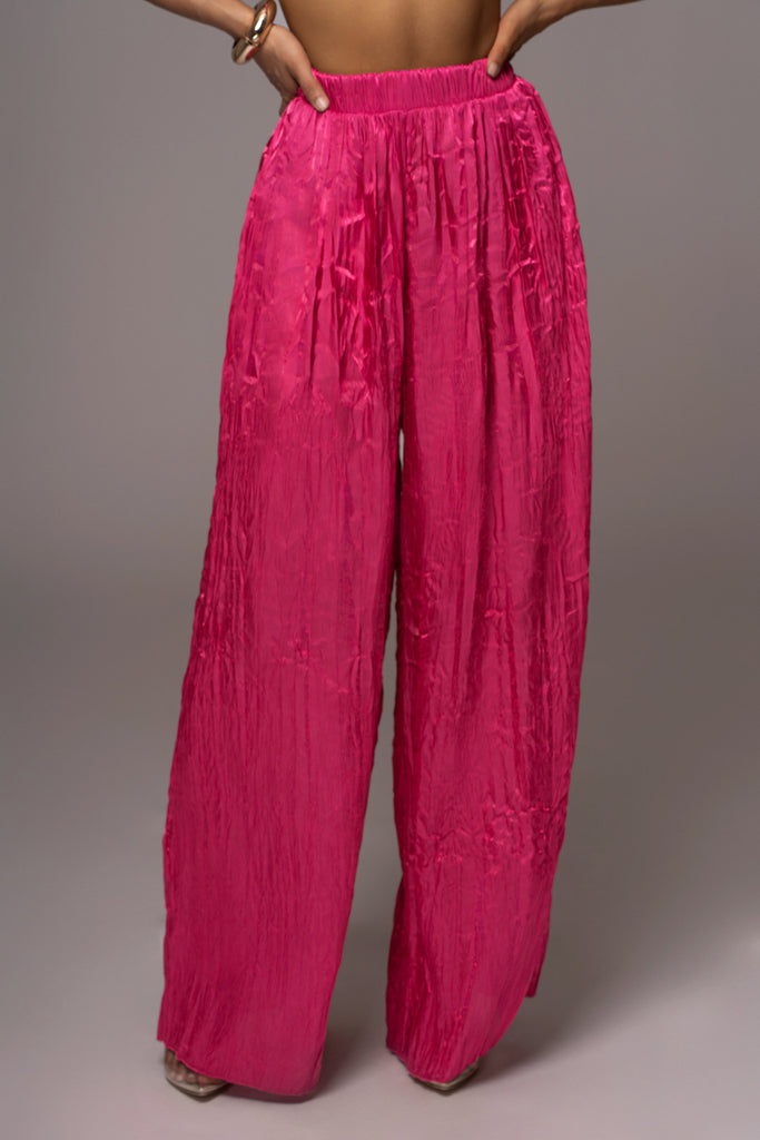 Pink Let's Get Away Satin Pant Set