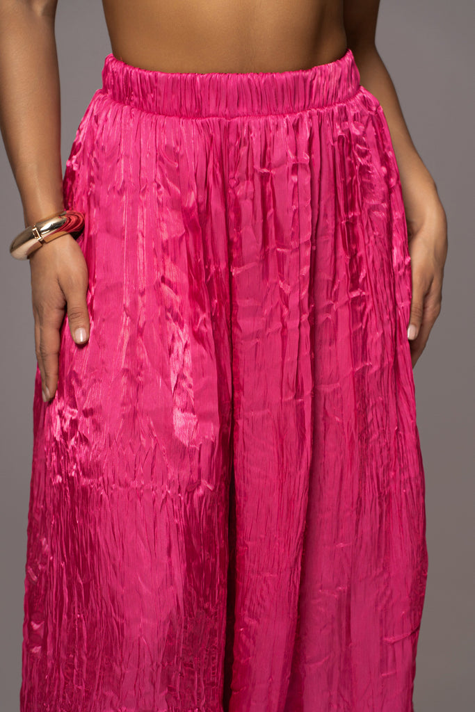Pink Let's Get Away Satin Pant Set
