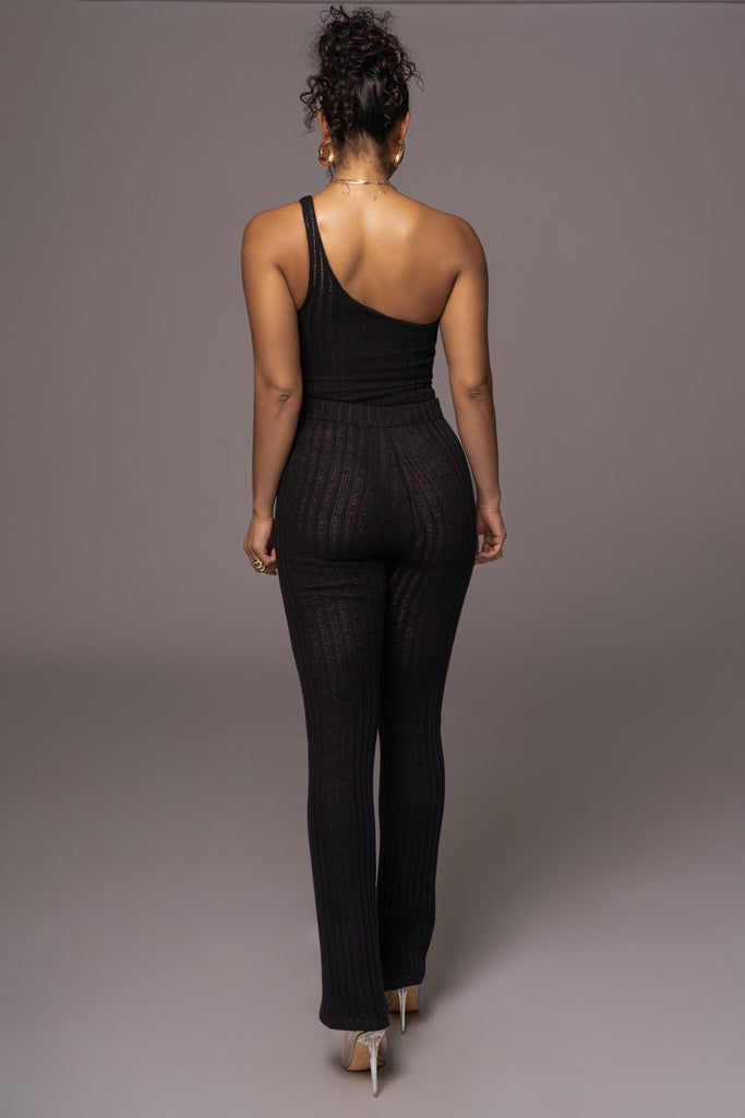 Black Malibu Nights One Shoulder Bodysuit