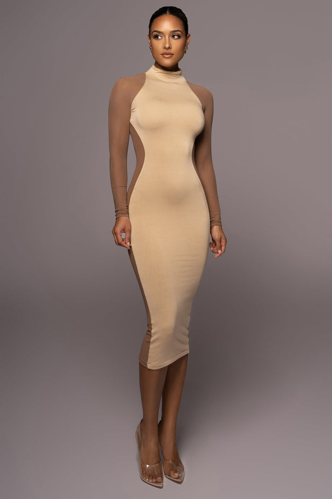 Tan Afterglow Midi Dress