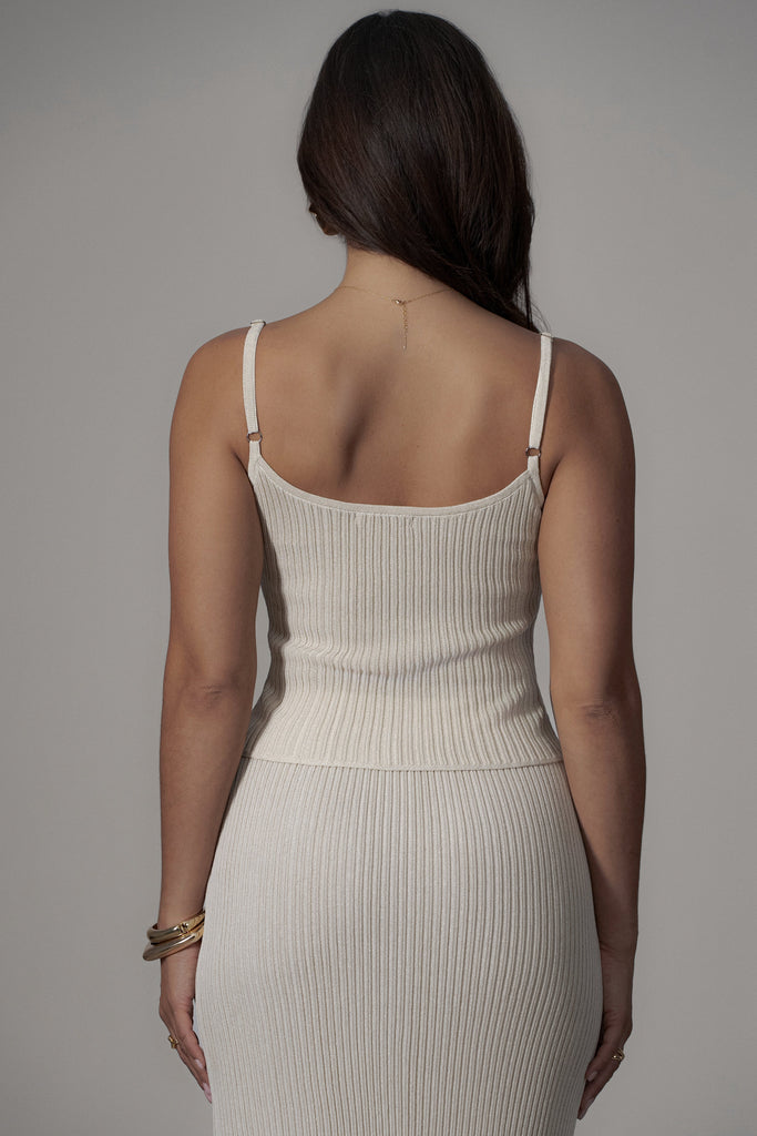 Champagne Serena Ribbed Skirt Set