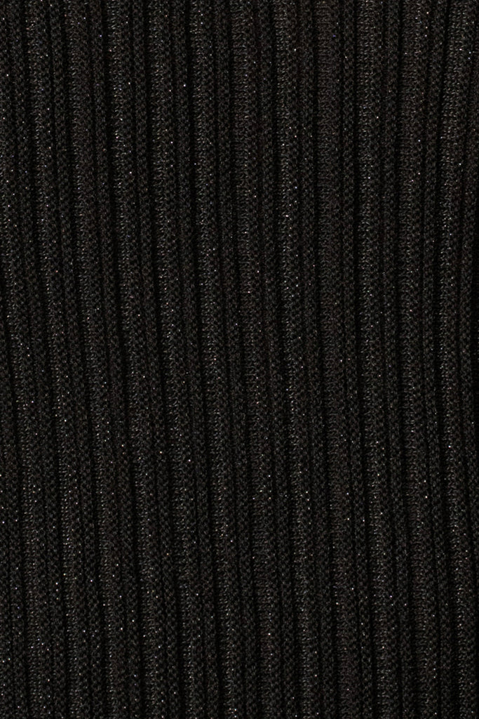 Black Serena Ribbed Skirt Set