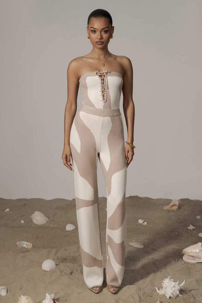 Beige Abstract Seabound Bodysuit