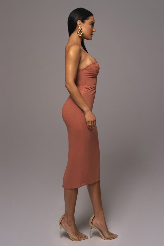Terra Cotta Private Retreat Linen Dress