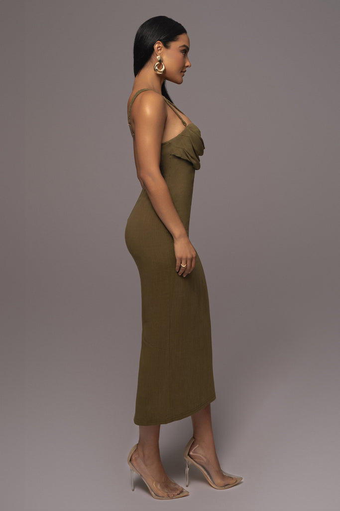 Olive Linen Visions Of You Dress