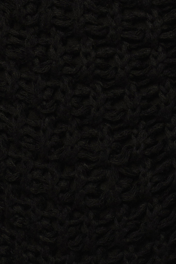 Black Kenna Knit Crochet Bodysuit
