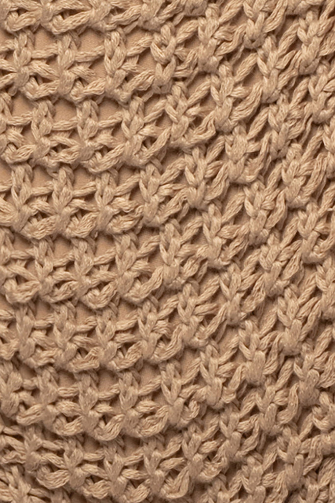 Beige Kenna Knit Crochet Bodysuit