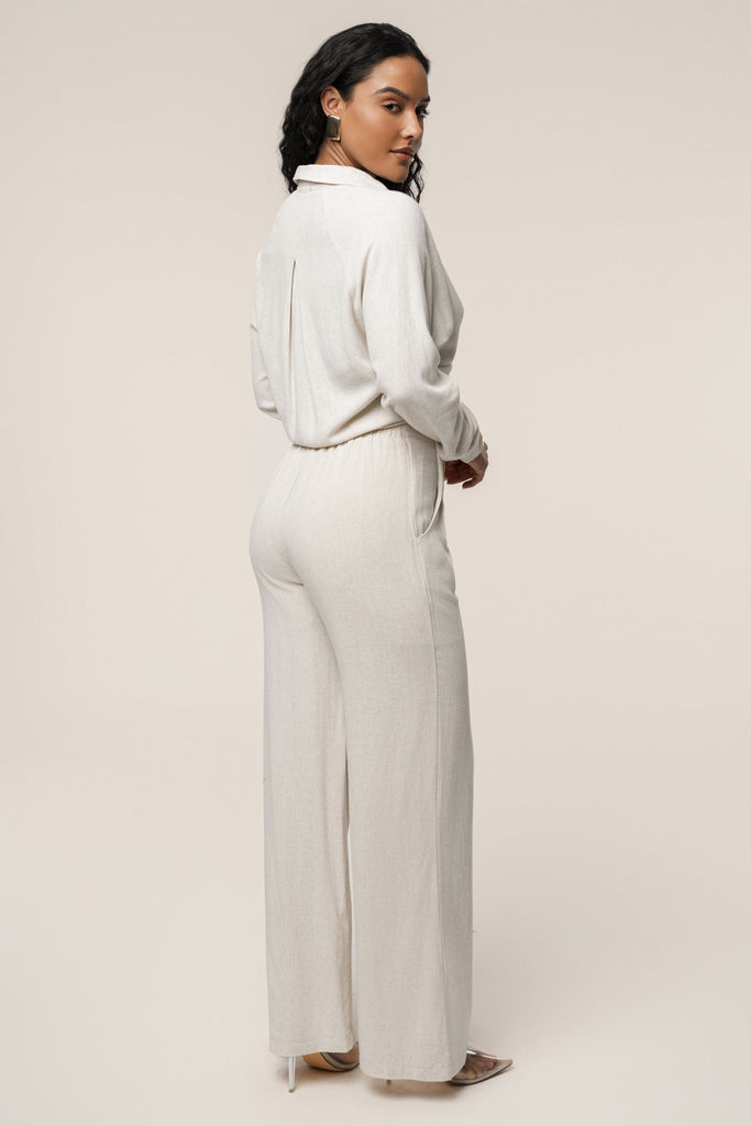 Stone Soho Front Tied Woven Top