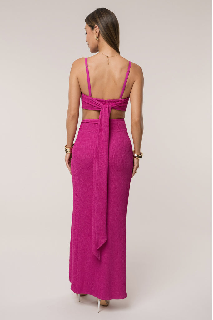 Fuschia Deidra Draped Skirt Set