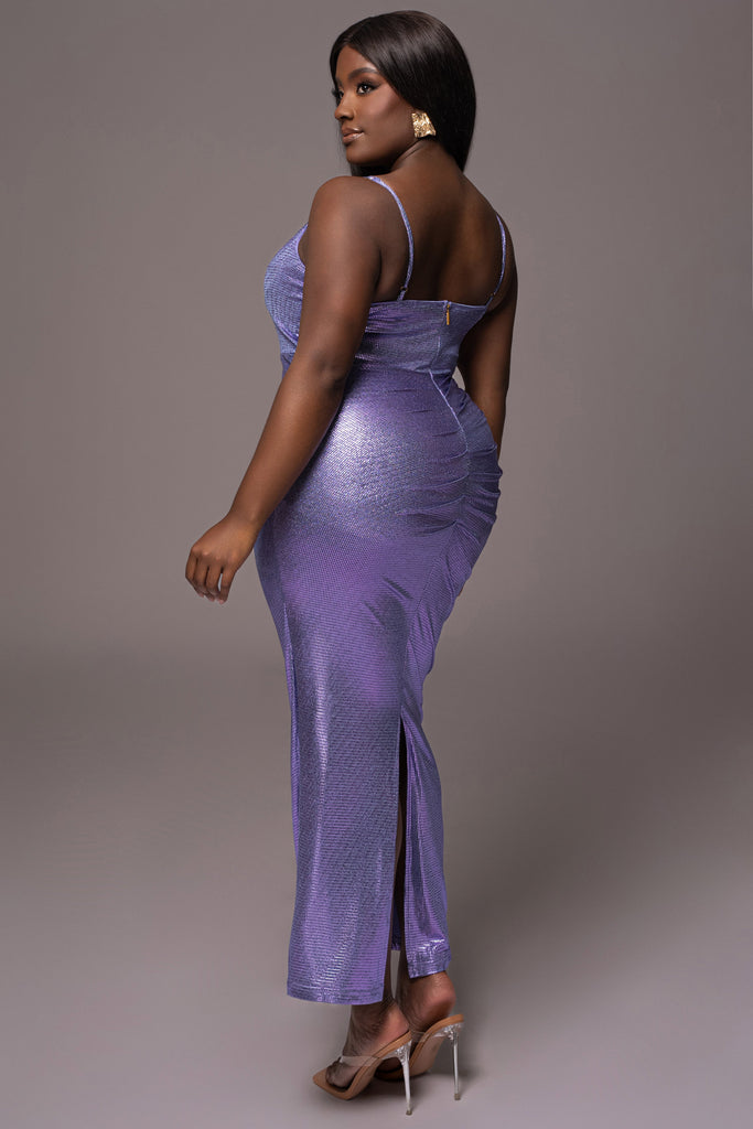Purple Rubi Cowl Neck Cocktail Dress