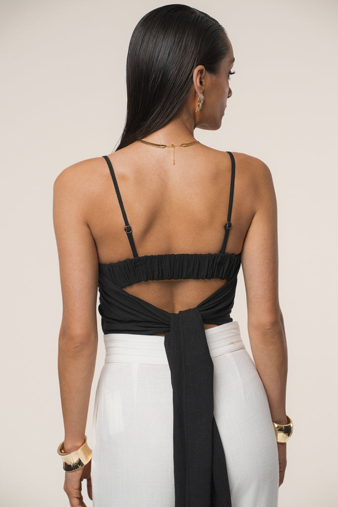Black Arielle Bustier Top