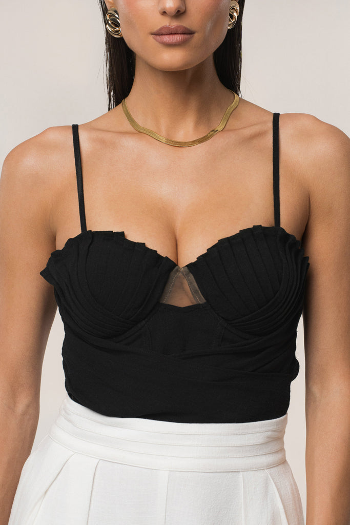 Black Arielle Bustier Top