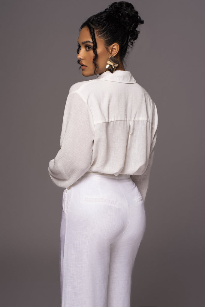 Off White By The Coast Crinkled Button Up