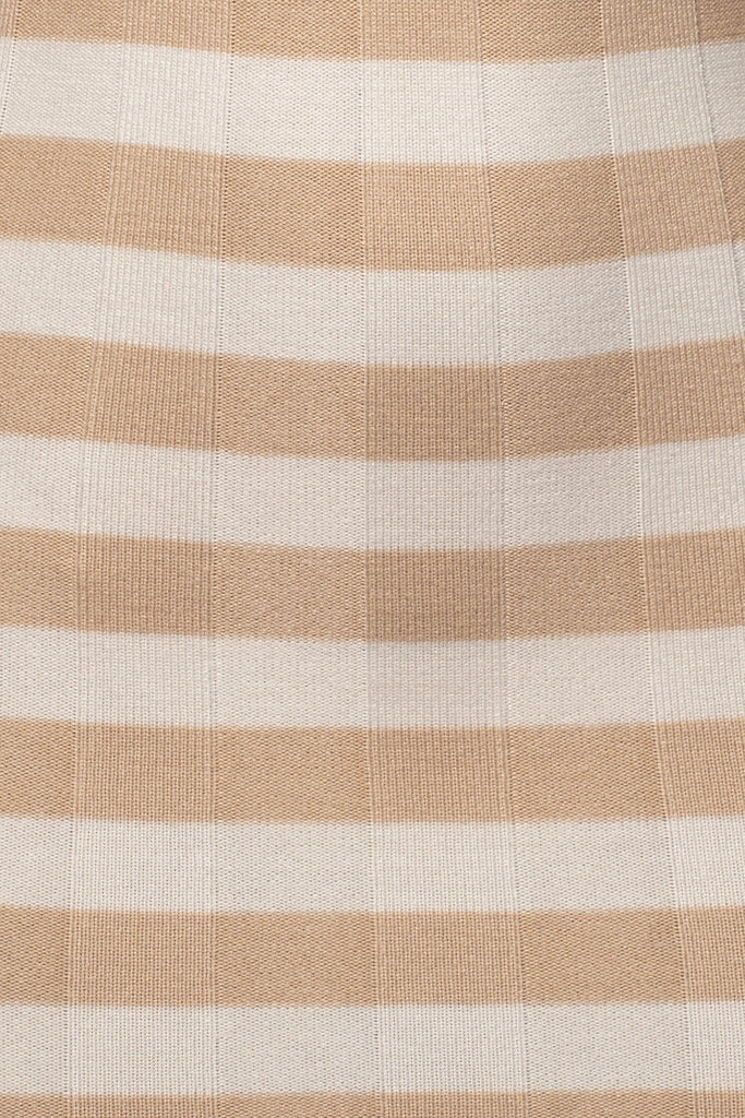 Beige Stripe Not Too Far Midi Dress