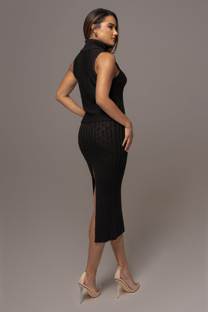 Black Leida Knit Skirt Set
