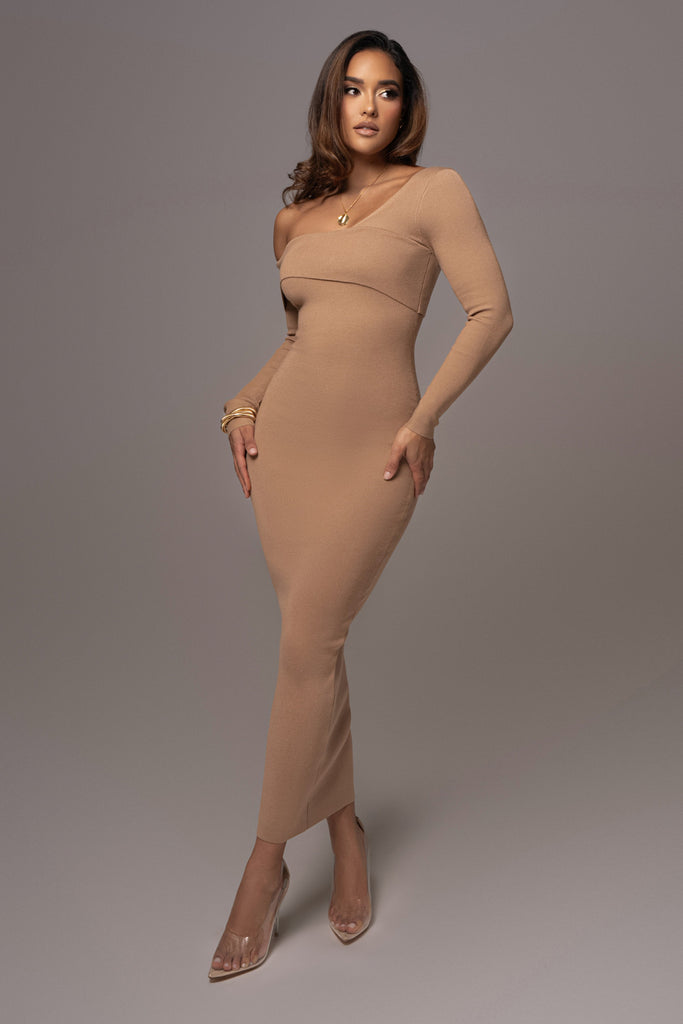Tan Harper Knit Maxi Dress
