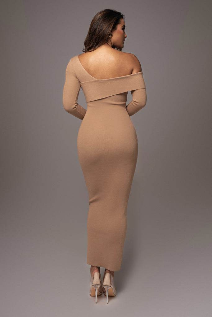 Tan Harper Knit Maxi Dress