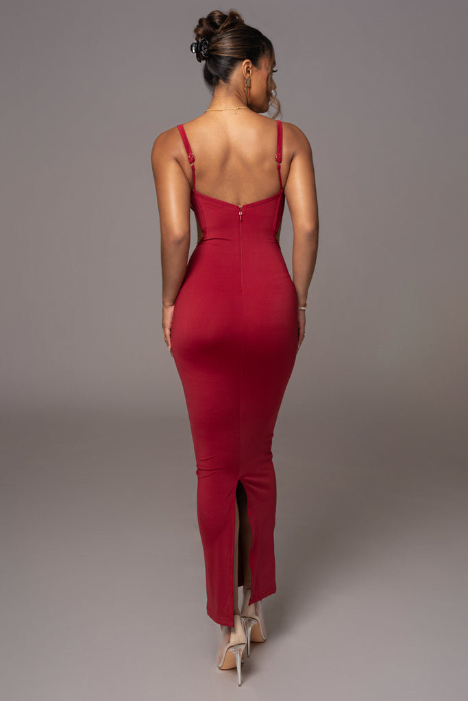 Red Enchantment Bustier Maxi Dress