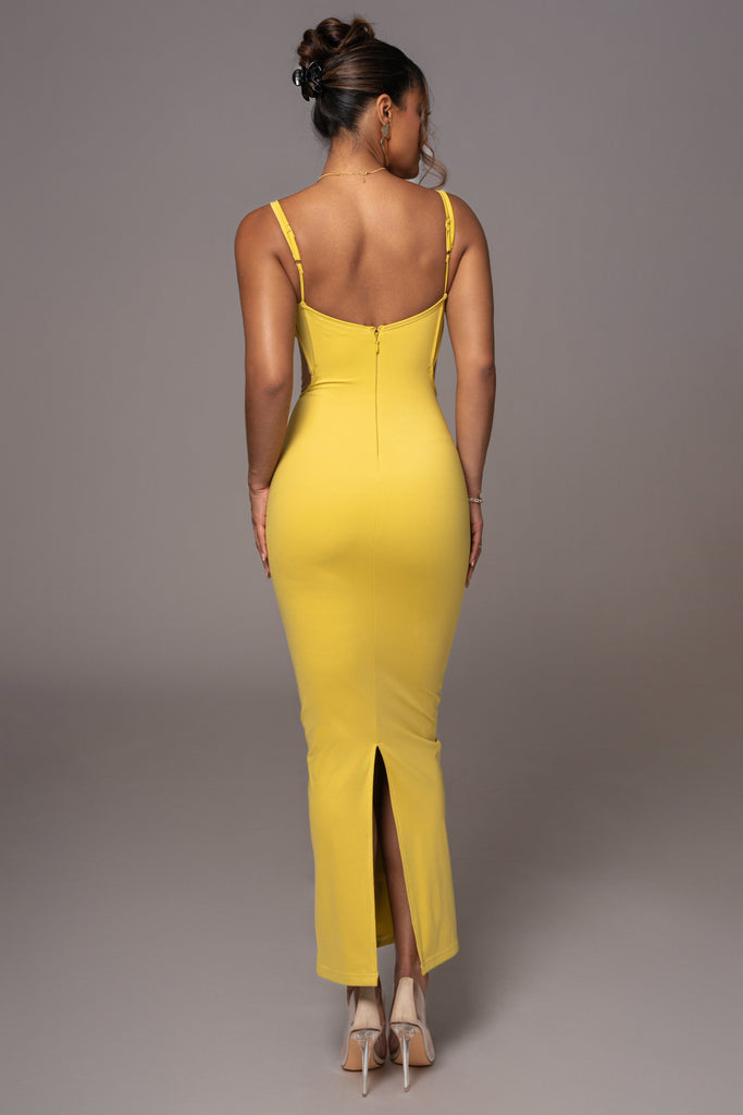 Yellow Enchantment Bustier Maxi Dress