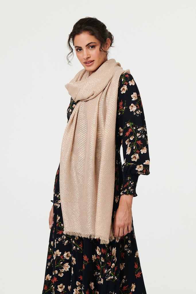 Sparkly Textured Long Shawl Scarf