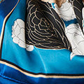Floral Border Print Satin Square Scarf