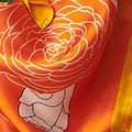 Floral Border Print Satin Square Scarf
