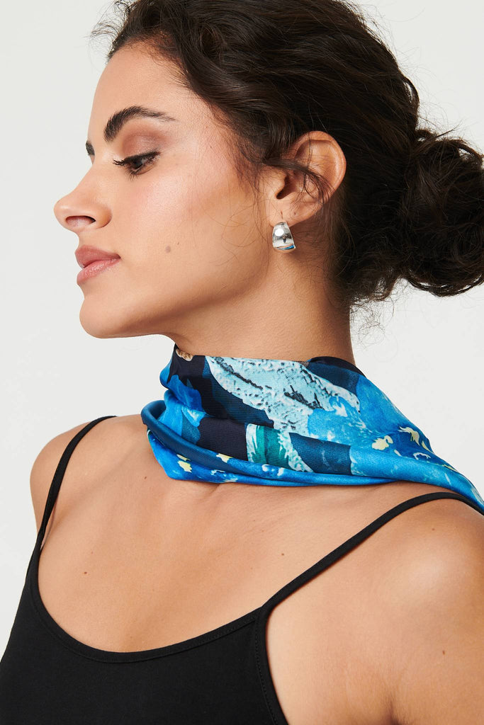 Floral Border Print Shawl Scarf