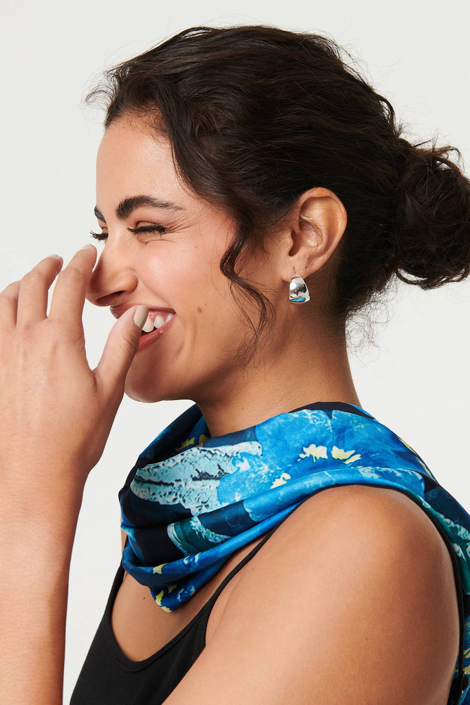 Floral Border Print Shawl Scarf