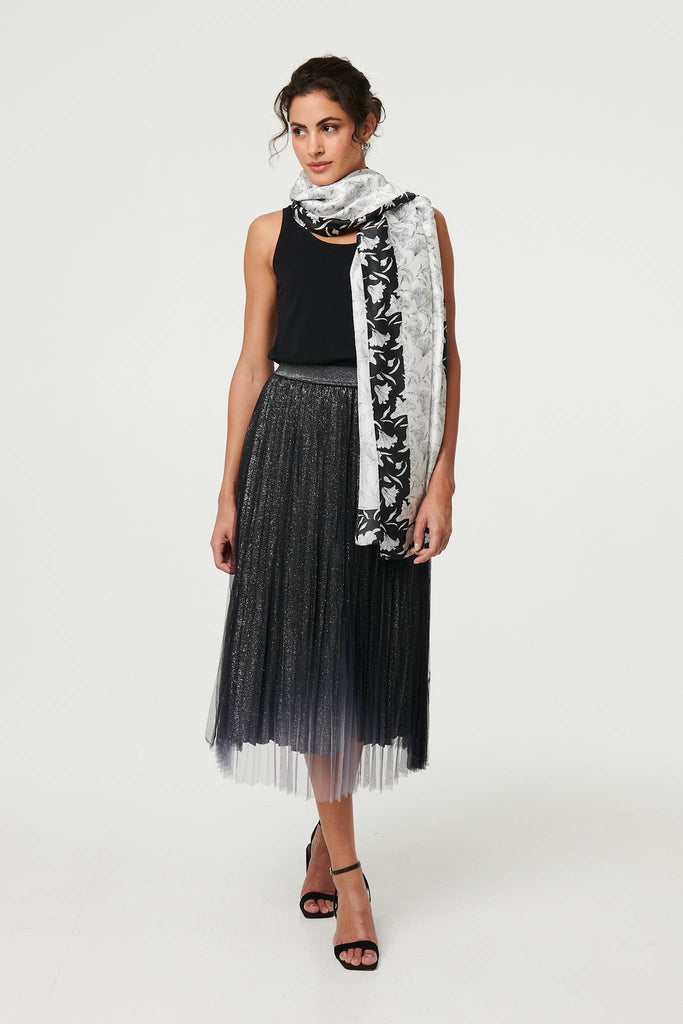 Reversible Floral Long Shawl Scarf