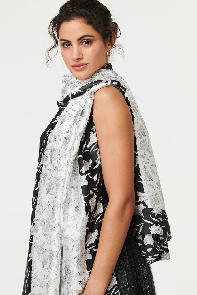 Reversible Floral Long Shawl Scarf