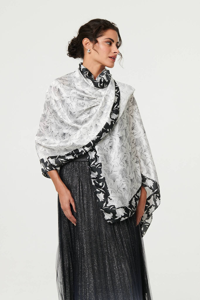 Reversible Floral Long Shawl Scarf
