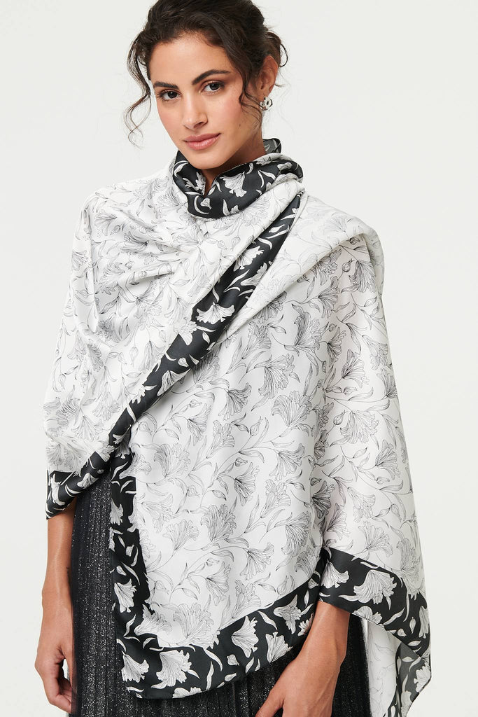 Reversible Floral Long Shawl Scarf
