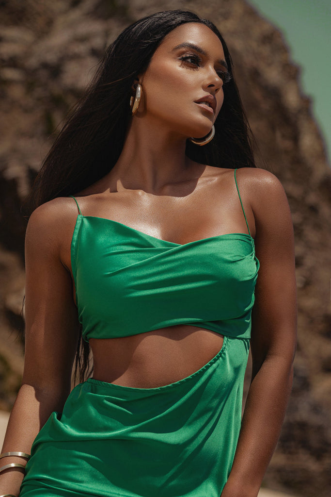 Green Maurine Cutout Dress