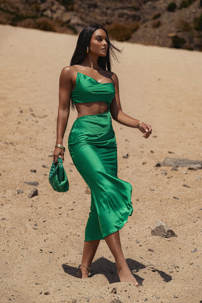 Green Maurine Cutout Dress