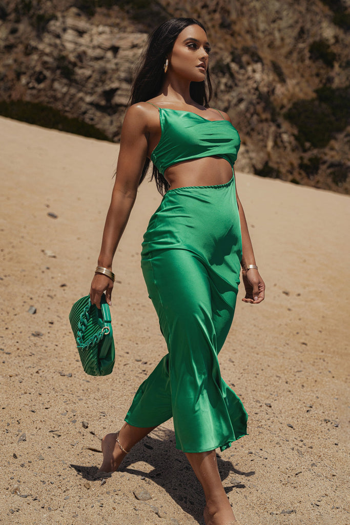 Green Maurine Cutout Dress