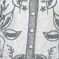 Leaf Embroidered Semi Sheer Lace Shirt