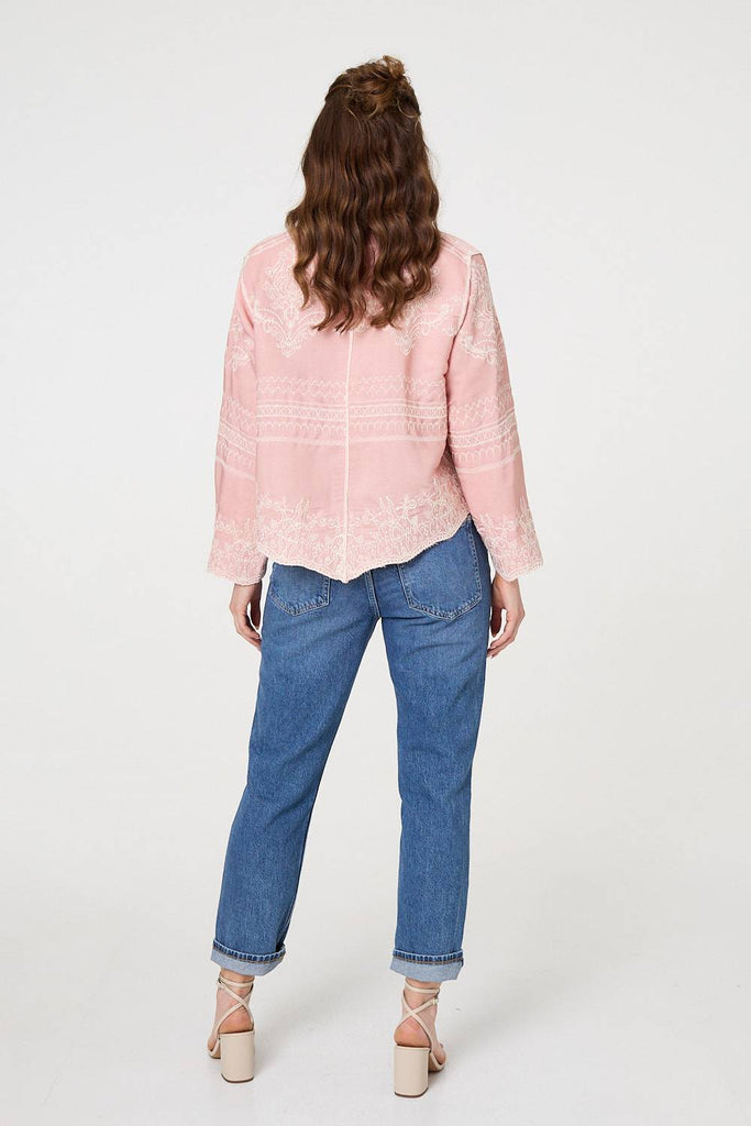 Embroidered Texture Long Sleeve Shirt
