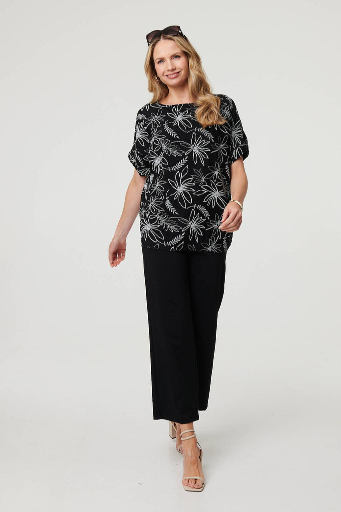 Floral Relaxed Short Sleeve Top