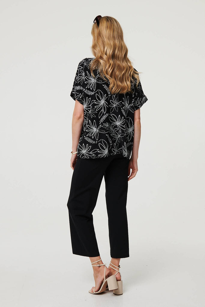 Floral Relaxed Short Sleeve Top