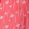 Printed Curve Hem V-Neck Tunic Blouse
