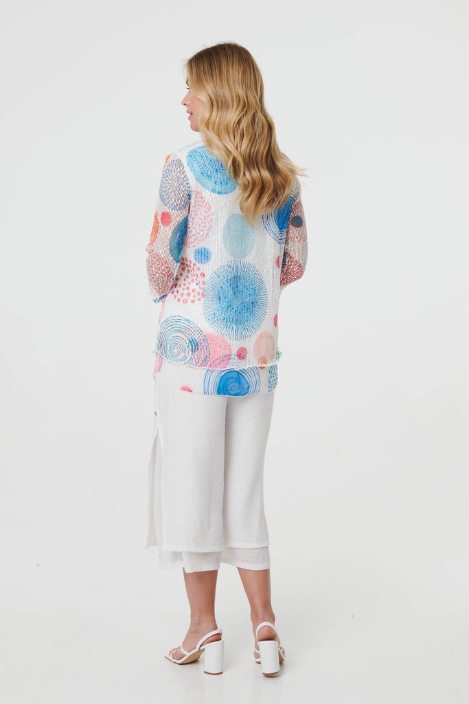 Printed Semi Sheer Layered Relaxed Tunic