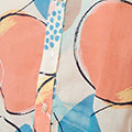 Printed 3/4 Sleeve Button-Back Blouse
