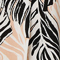 Leaf Print 3/4 Sleeve Button Trim Blouse