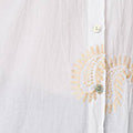 Embroidered 3/4 Turn-Up Sleeve Shirt