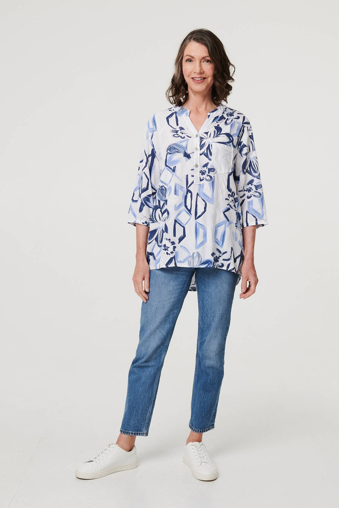 Floral Sequin Embellished Blouse Top